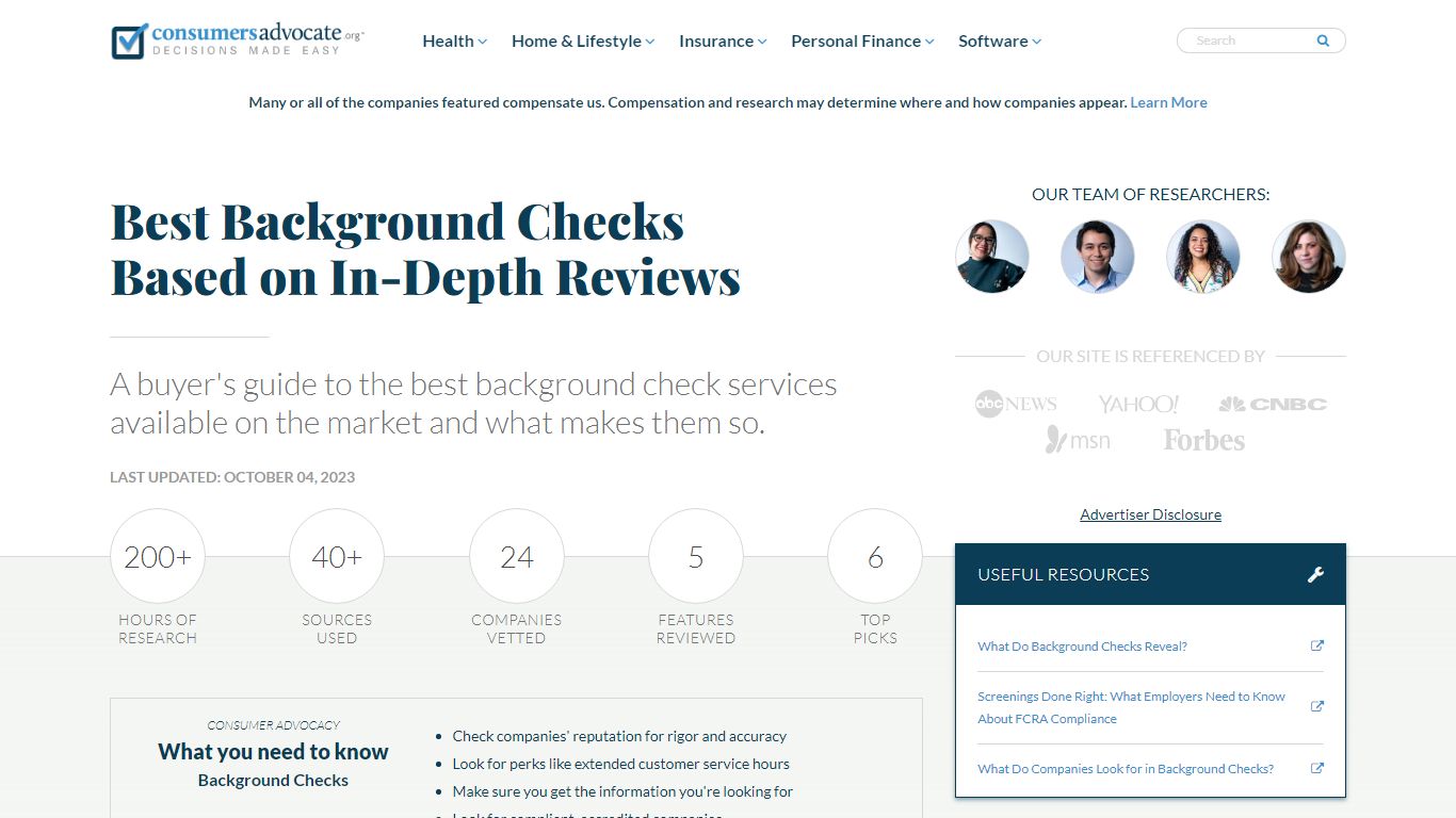 Best Background Check Services of 2024 [Updated] - ConsumersAdvocate.org