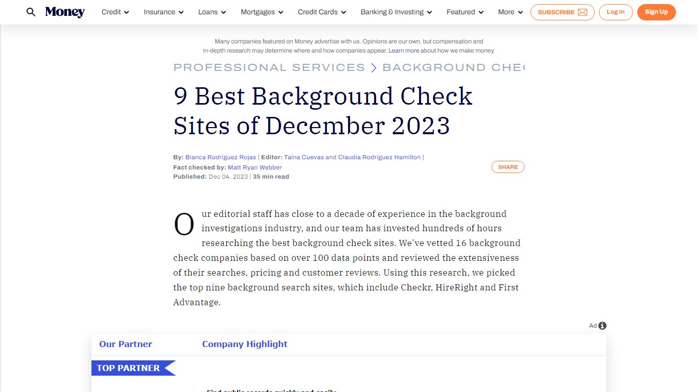 9 Best Background Check Sites of December 2023 | Money